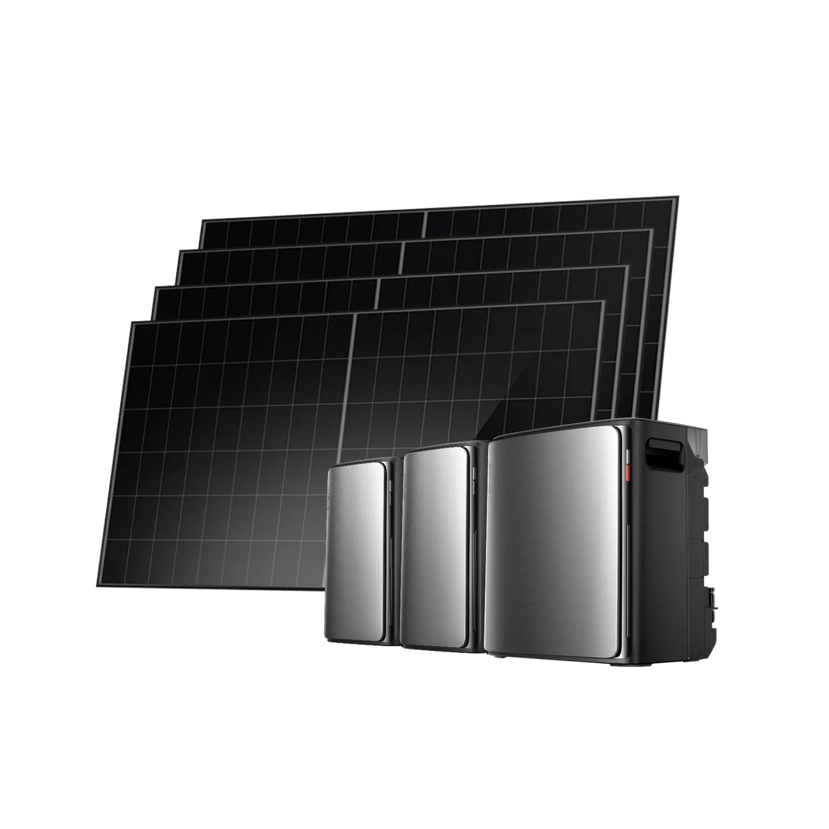 EcoFlow STREAM Ultra X avec deux STREAM Pro et quatre panneaux solaires rigides de 500 W