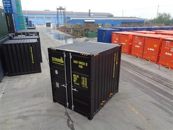 Conteneur maritime High Cube 10 pieds neuf noir – Acier Corten