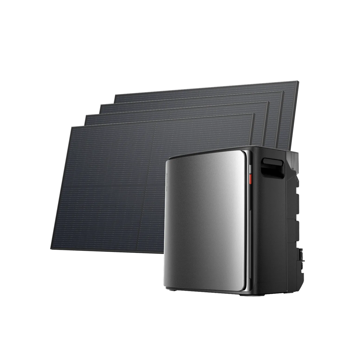 EcoFlow STREAM Ultra X avec quatre panneaux solaires rigides de 450 W, capacité 3,84 kWh