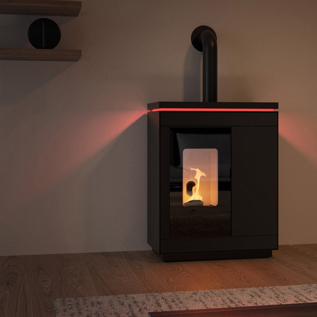 Olsberg Epana poêle à granulés acier noir 6 kW – sortie fumées 80 mm