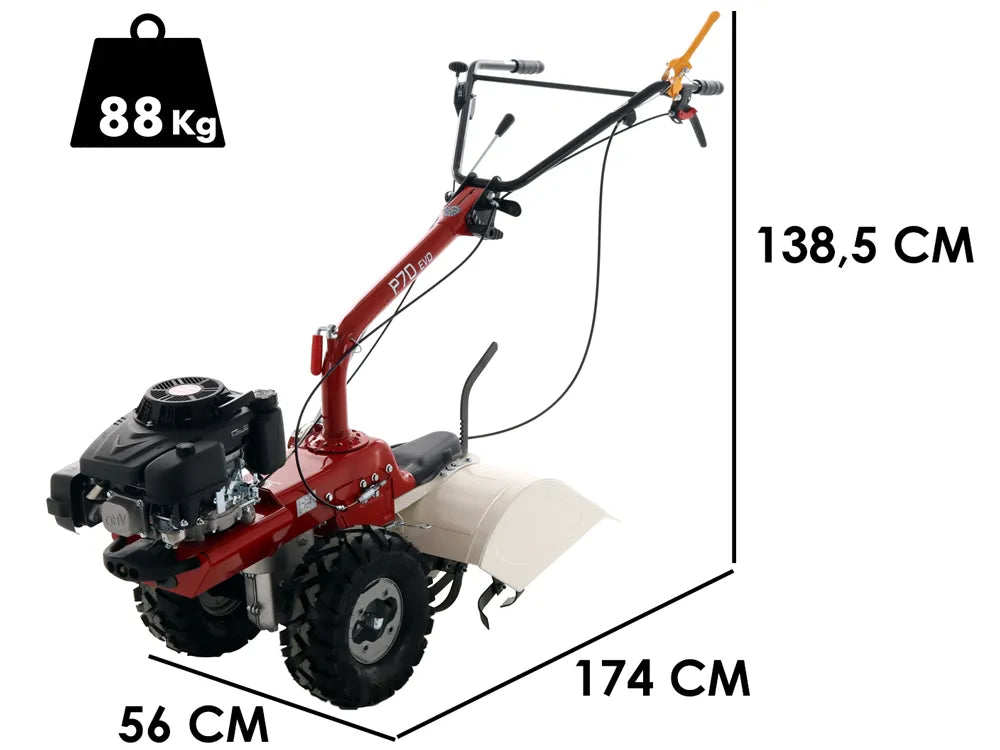 Eurosystems P70 EVO – Motoculteur essence Loncin LC1P75F 7 CV, fraise 55 cm