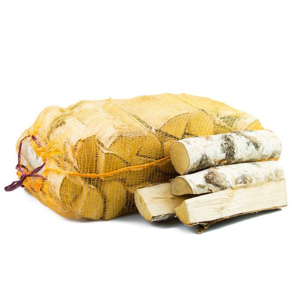 Bois de chauffage en bouleau 25 cm – Palette de sacs de 40 L
