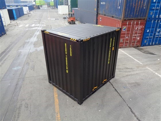 Conteneur maritime High Cube 10 pieds neuf noir – Acier Corten