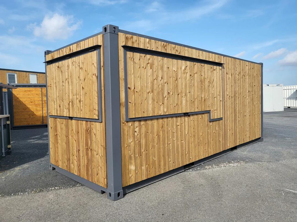 Container bar 20 pieds (6 m) Snack-BOX Privilege – Isolé, équipé et avec porte de service