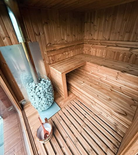 Sauna extérieur Koraxelo avec espace d’entrée