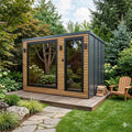 Sauna extérieur TOROS – Avec vestibule, isolation renforcée et poêle Harvia 9 kW