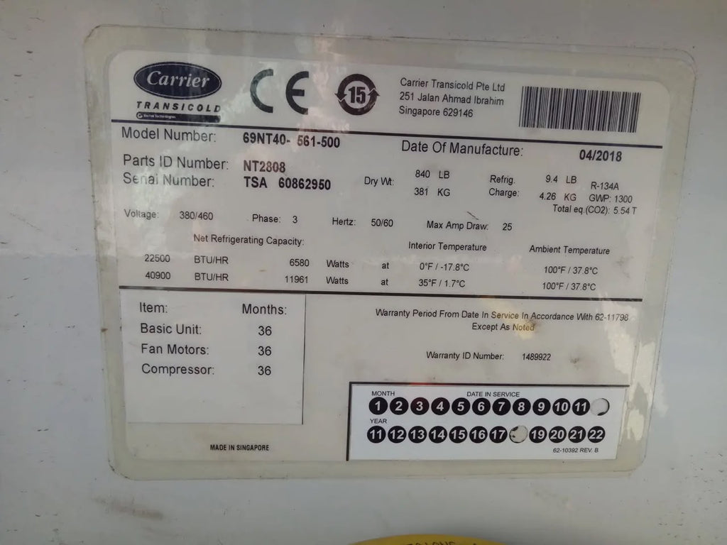 Conteneur frigorifique 20 pieds Carrier PrimeLINE – Neuf, température de −30 °C à +30 °C
