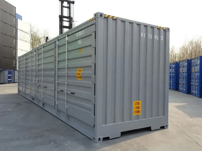 Conteneur maritime 40 pieds Open Side High Cube avec portes latérales – Accès intégral