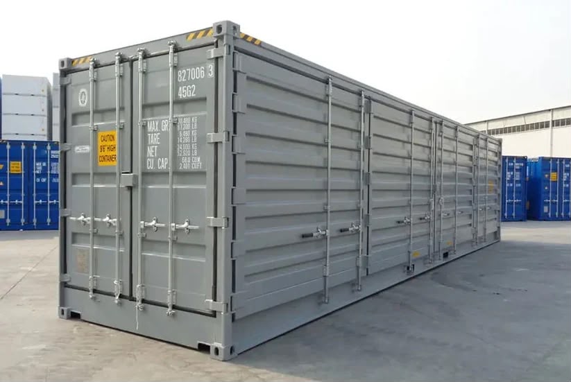 Conteneur maritime 40 pieds Open Side High Cube avec portes latérales – Accès intégral