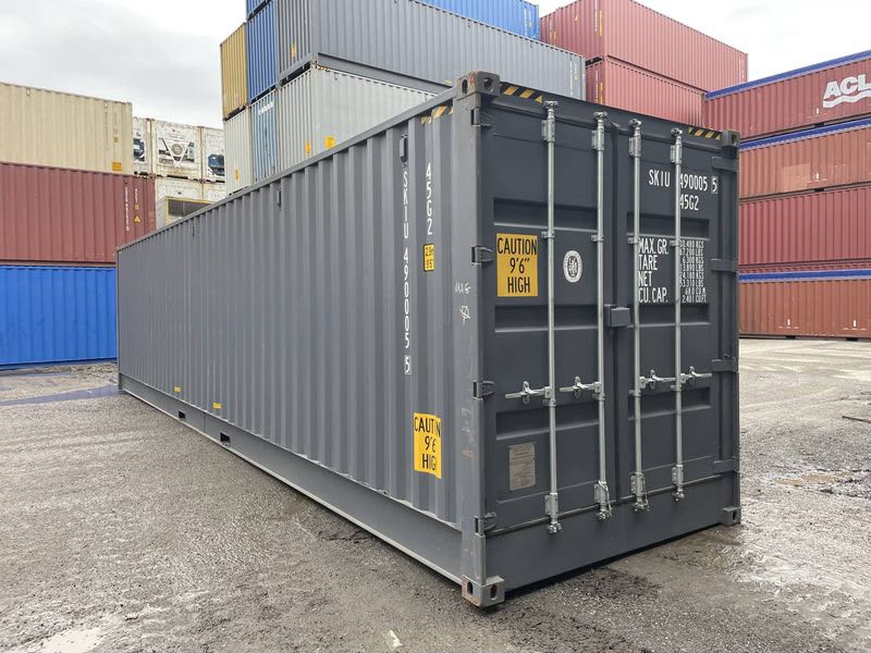 Conteneur maritime 40 pieds High Cube Open Side – Paroi latérale ouvrante, RAL 7015