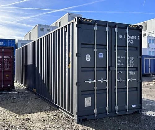 Conteneur maritime 40 pieds High Cube neuf First Voyage – Anthracite RAL 7016