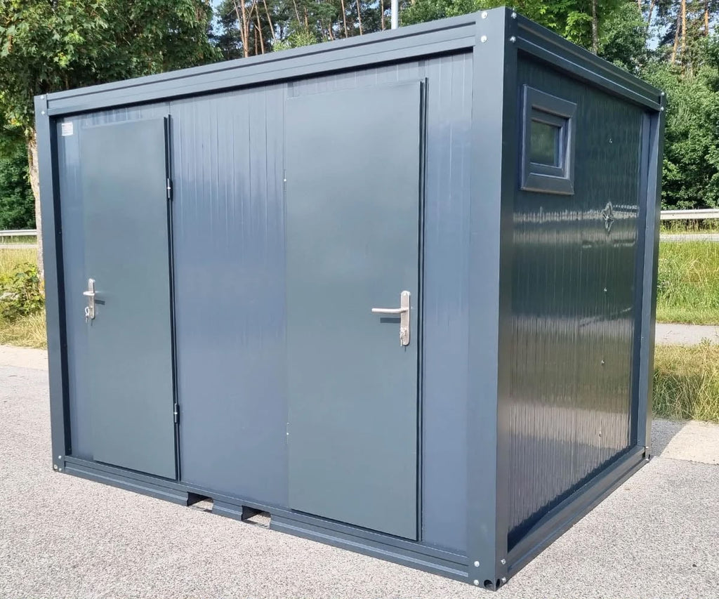 Conteneur sanitaire 3 m – Double cabine avec chauffage