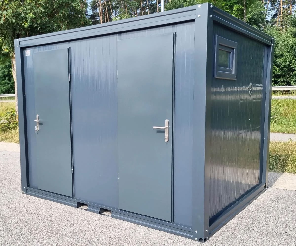 Conteneur sanitaire 3 m – Double cabine avec chauffage