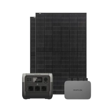 Centrale solaire EcoFlow PowerStream 800 W avec batterie RIVER 2 Pro et deux panneaux solaires Tongwei 405 W