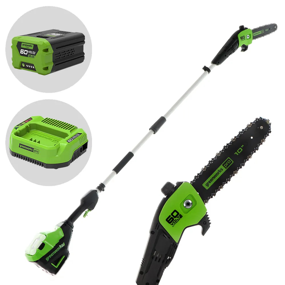 Greenworks GD60PS25 – Élagueuse sur perche 60 V – Batterie 2 Ah