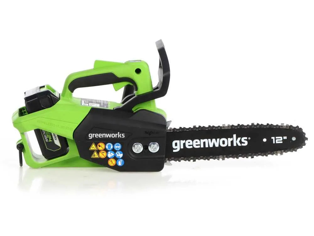 Greenworks GD48TCS – Tronçonneuse à batterie 48 V – Batterie 2 Ah – Guide 30 cm – photo 4