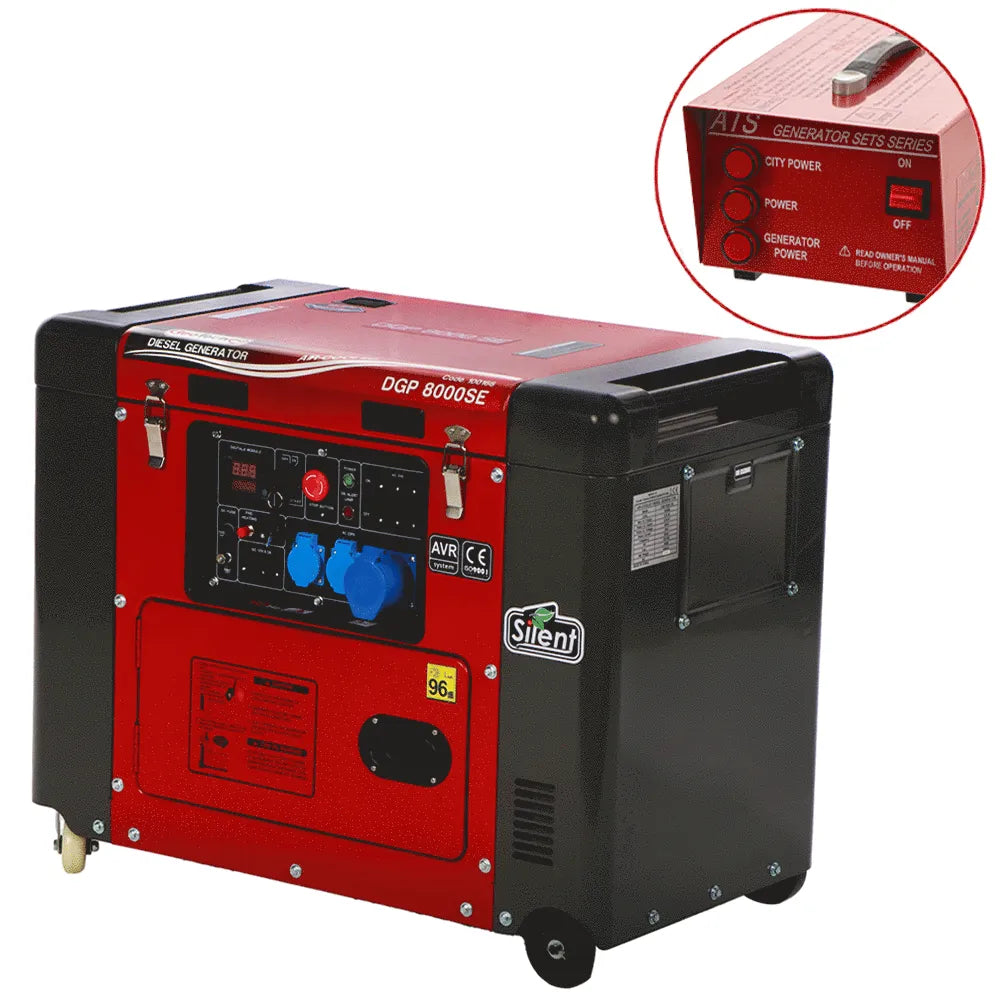 GeoTech Pro DGP8000SE groupe électrogène diesel monophasé insonorisé avec ATS