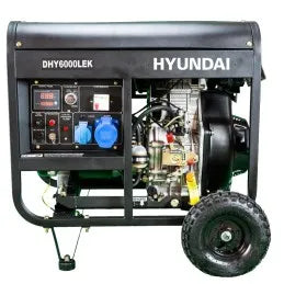 Groupe électrogène diesel Hyundai DHY6000LEK 5500 W avec kit roues et châssis ouvert