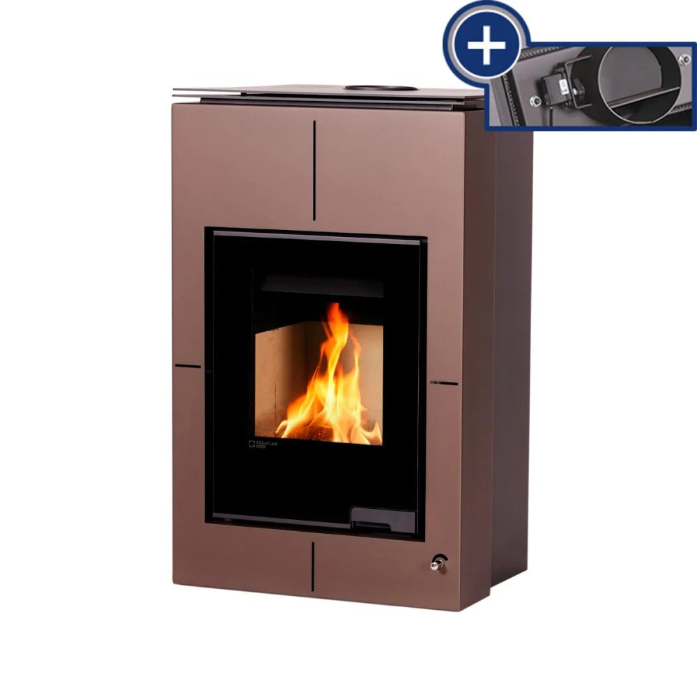 Poêle à bois Aquaflam Vario Saporo Basic Marron 11/5 kW avec échangeur thermique HSF34-080 - image 2