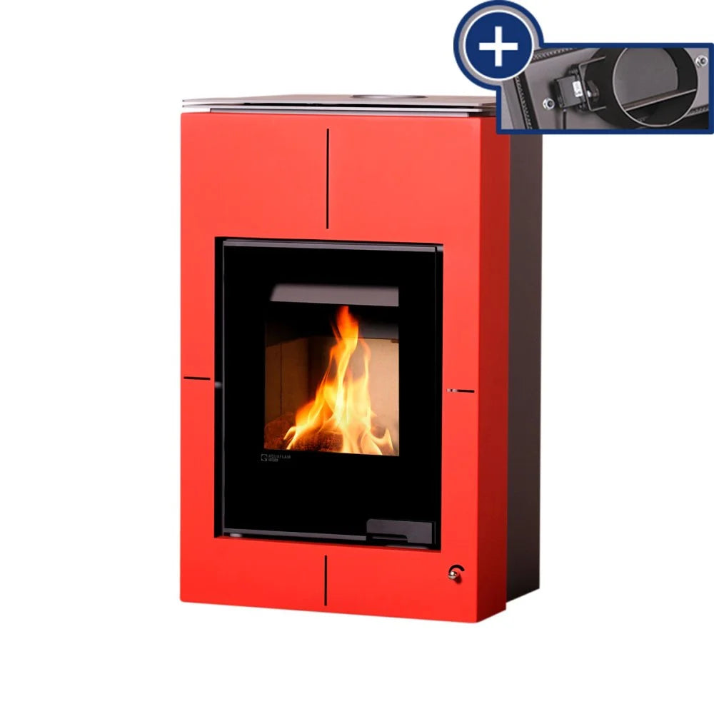 Poêle à bois hydraulique Aquaflam Vario Saporo Basic Rouge 11/5 kW HSF34-079 - image 2