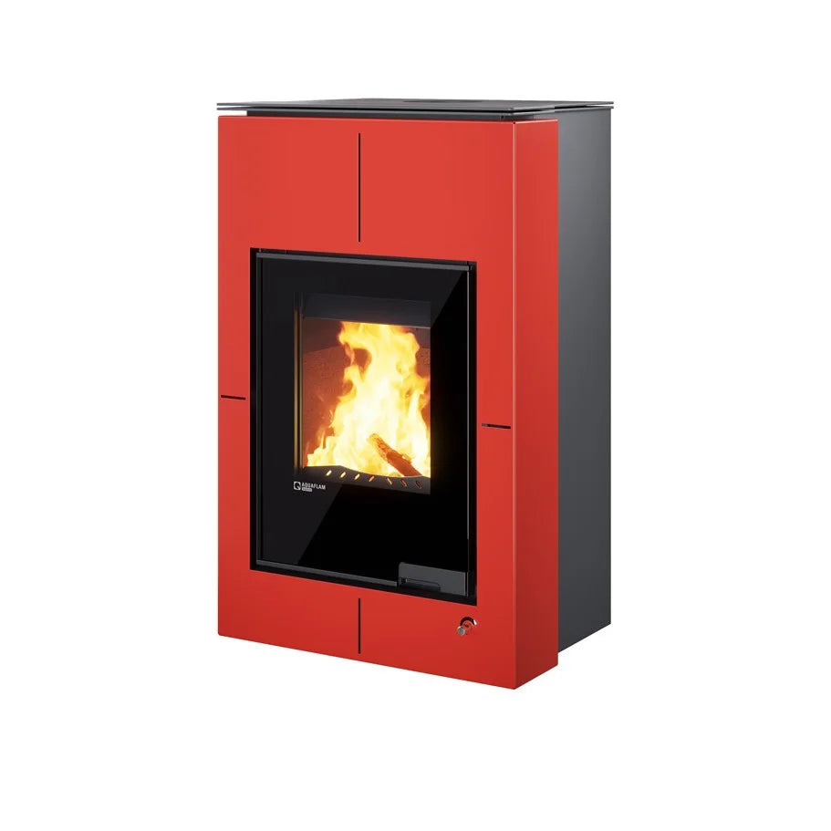 Poêle à bois hydraulique Aquaflam Vario Saporo Manuel Rouge 11/7 kW - image 2