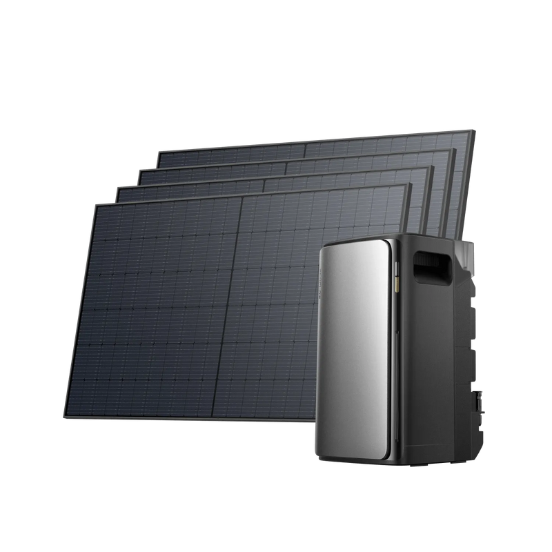 EcoFlow STREAM Ultra 1,92 kWh avec quatre panneaux solaires rigides de 520 W