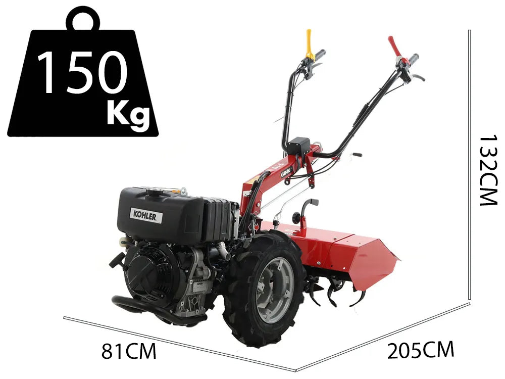 Motoculteur diesel GINKO R710 EKO Kohler KD15-440 avec démarrage électrique et essieu différentiel