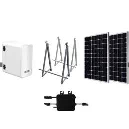 Kit solaire de balcon Könner & Söhnen SBS800-SET4 avec deux panneaux TOPCon de 430 W et batterie LiFePO4 2 240 Wh