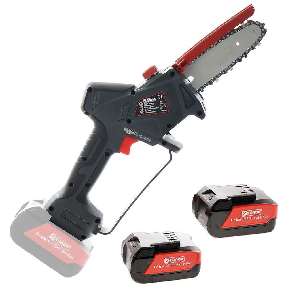 Zanon ZP 130 élagueuse à batterie avec deux batteries de 18 V 5 Ah