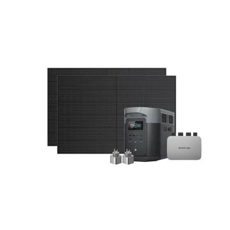 Centrale solaire EcoFlow PowerStream 800 W avec station DELTA Max et deux panneaux solaires rigides de 400 W