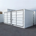 Conteneur de stockage neuf 20 pieds Open Side – 4 portes latérales – Blanc RAL 9010