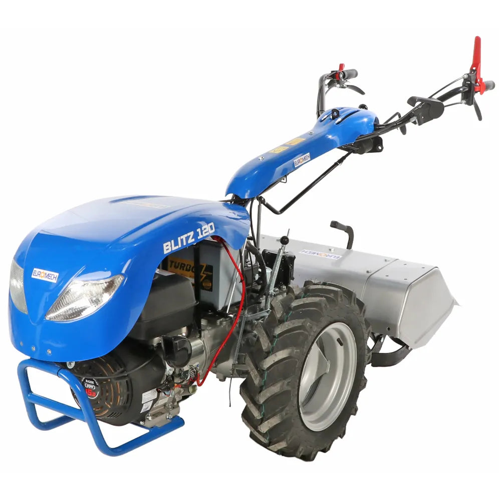 EuroMech BLITZ 120 Motoculteur essence Yagmur R420 16 CV avec démarrage électrique et attelage rapide