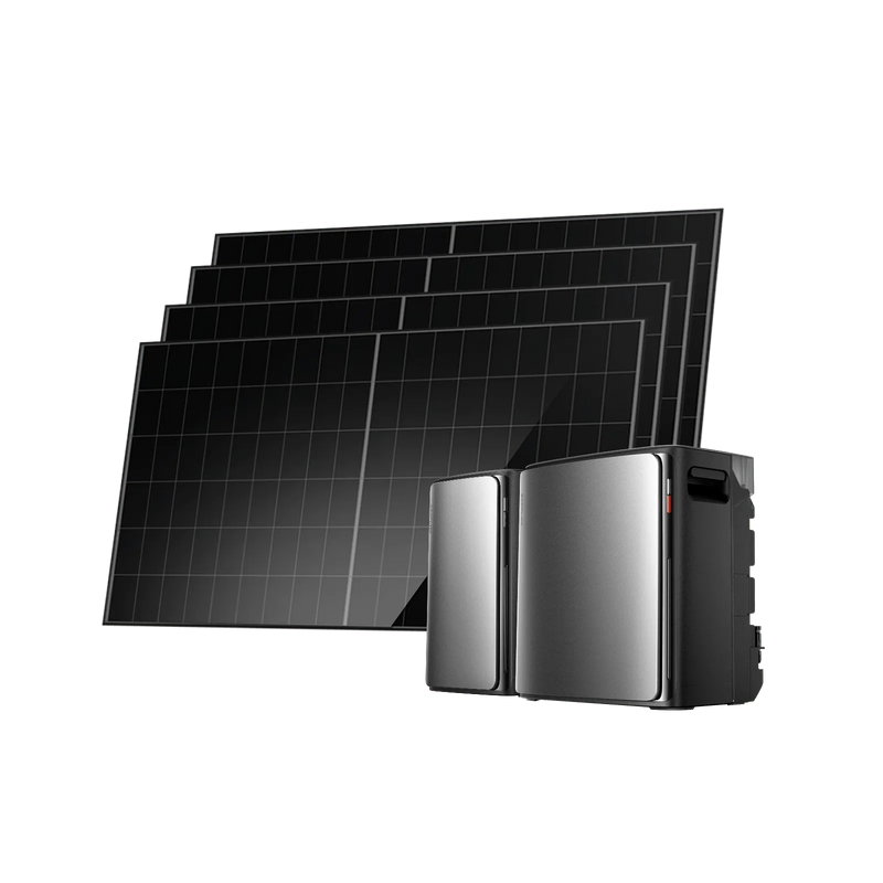 EcoFlow STREAM Ultra X avec STREAM Pro et quatre panneaux solaires rigides de 500 W