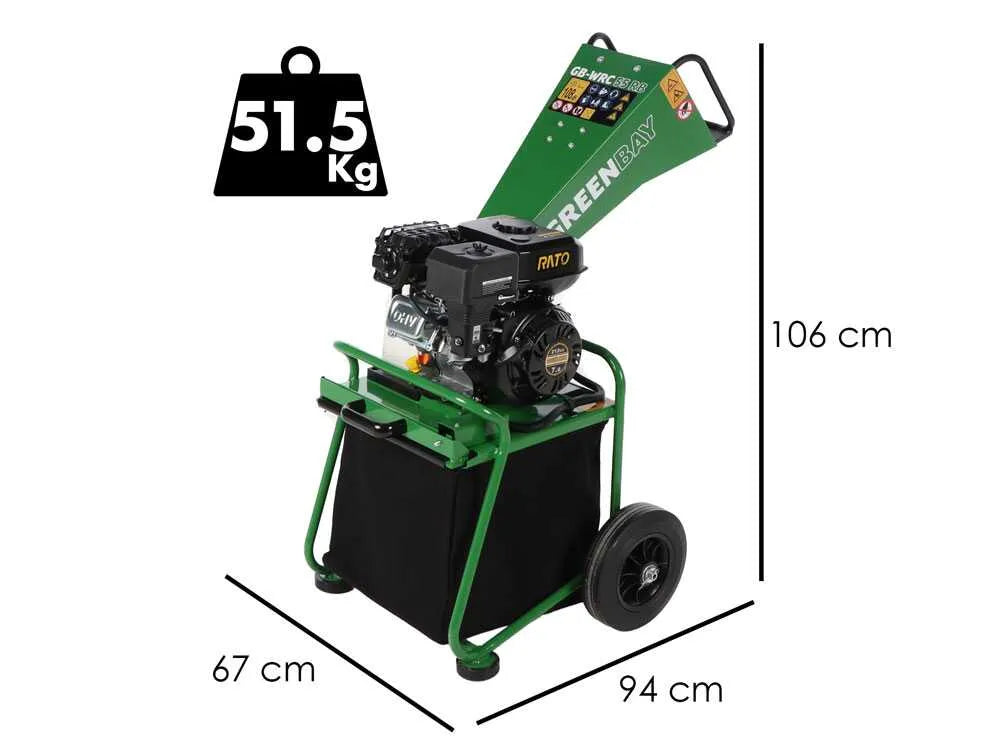 GreenBay GB-WRC 50 L - Broyeur de branches thermique - Moteur Rato 7 CV - vue 3
