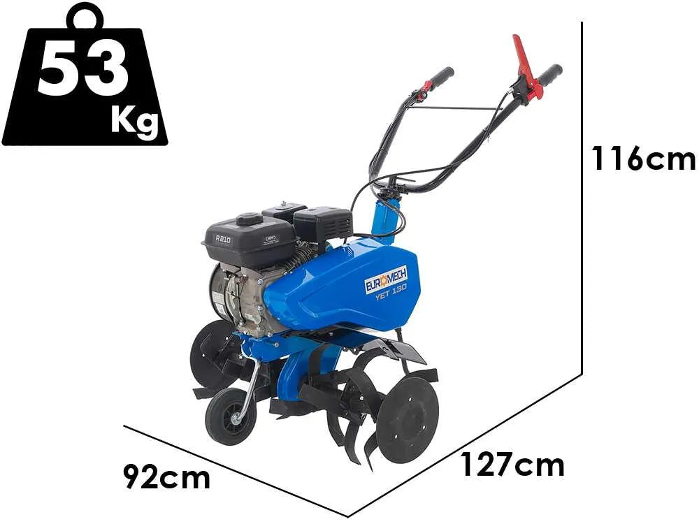 Motobineuse thermique EuroMech YET 130 - 7 CV - fraise 90 cm - moteur Yagmur R210
