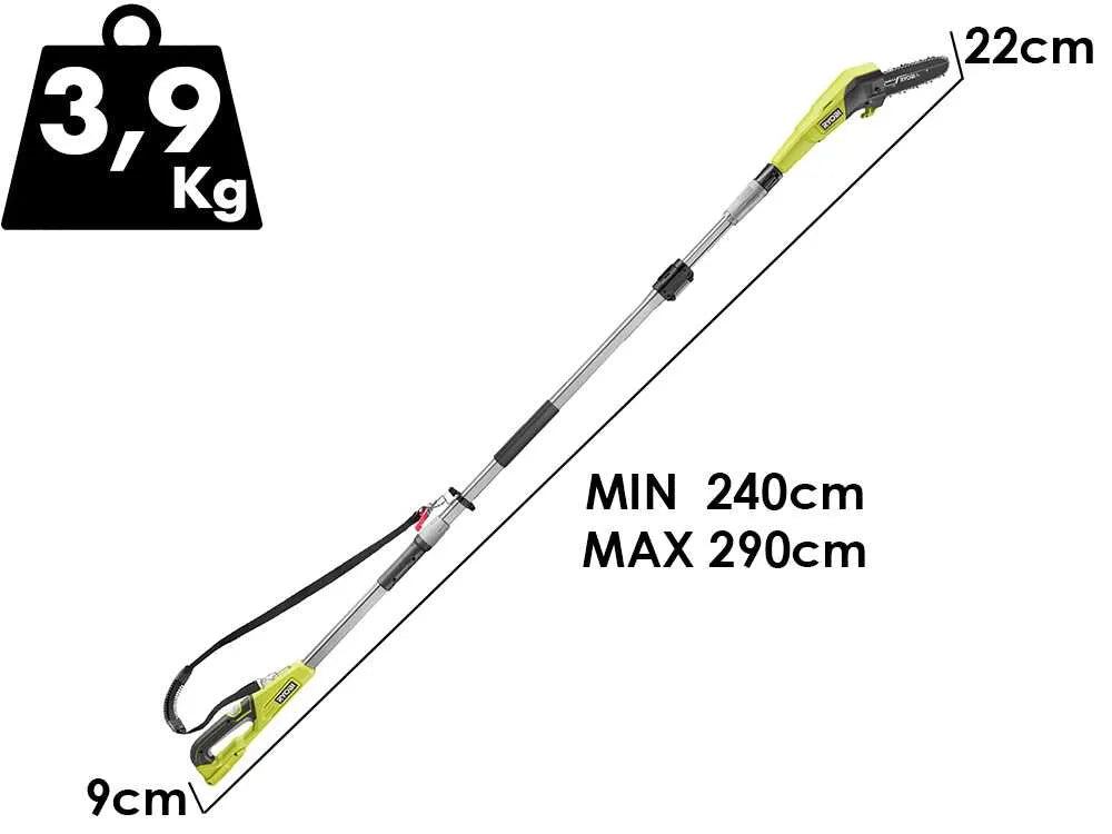 Ryobi RY18PP20A-0 – Élagueuse sur perche télescopique 18 V – Guide 20 cm – Batterie 4 Ah – photo 2