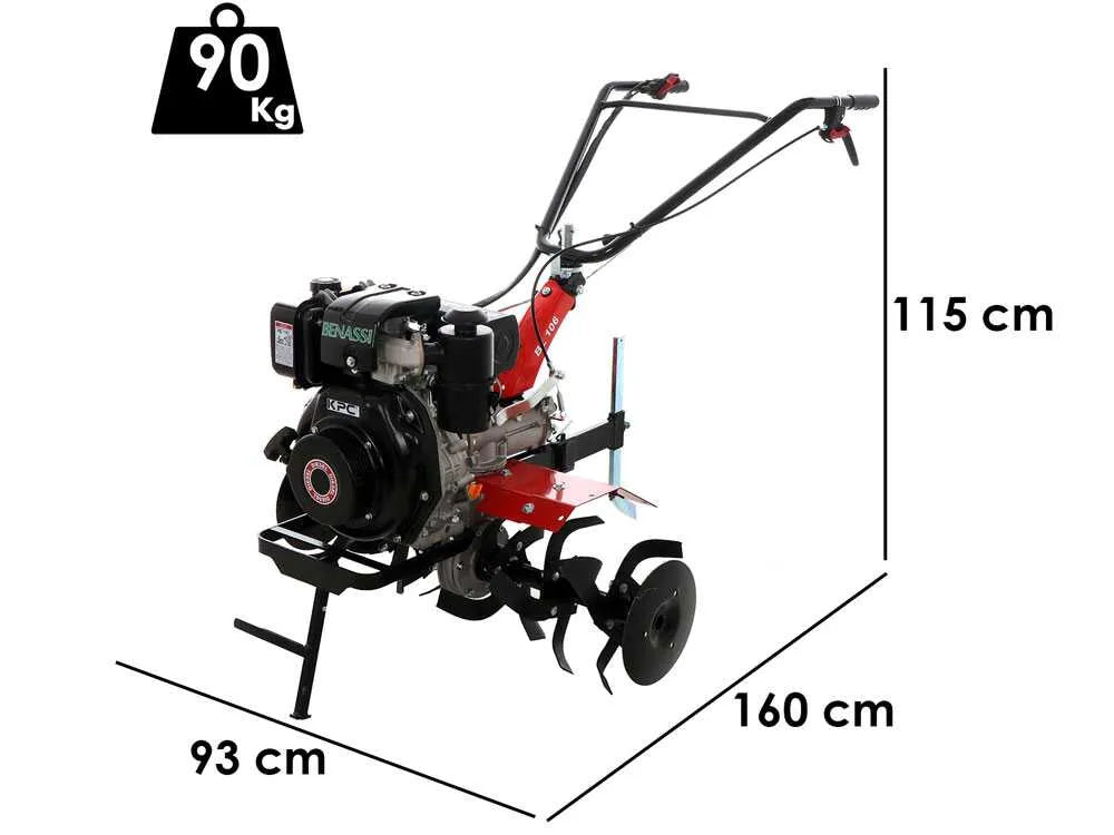 Benassi BL106KD – Motobineuse diesel KPC KD178FE 296 cm³ 7 CV, fraise 90 cm