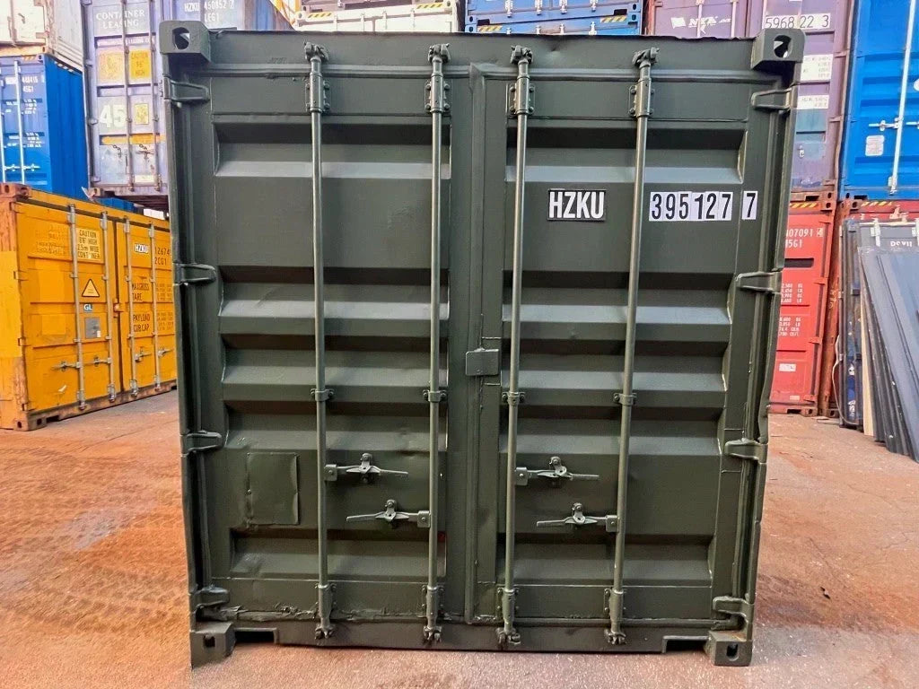 Conteneur de stockage d’occasion 3 mètres – Vert RAL 6007, réf. 395 127-7
