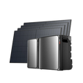 EcoFlow STREAM Ultra X avec une batterie STREAM AC Pro et quatre panneaux solaires bifaciaux de 520 W