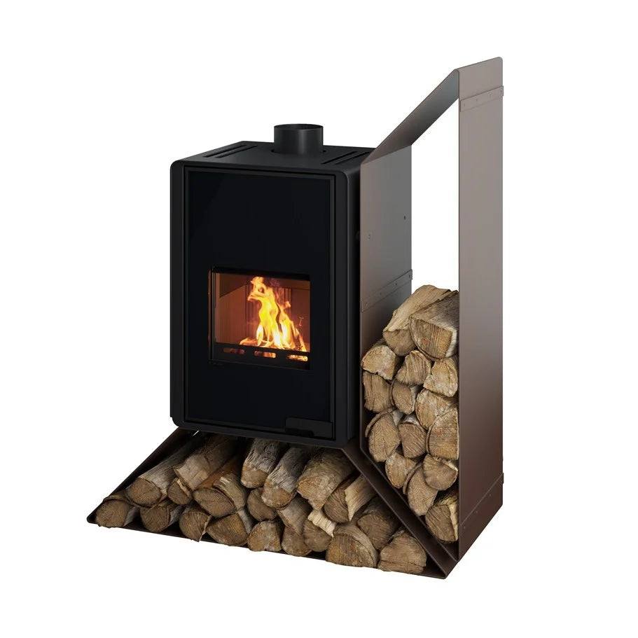 Poêle à bois HS Flamingo Deluxe Kampa marron avec étagère à droite 9 kW — image 2