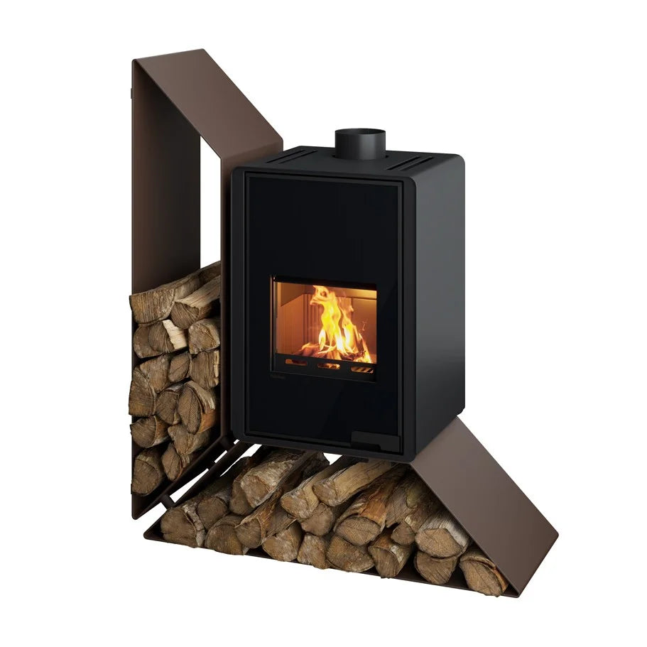 Poêle à bois HS Flamingo Deluxe Kampa marron avec étagère à gauche 9 kW — image 2