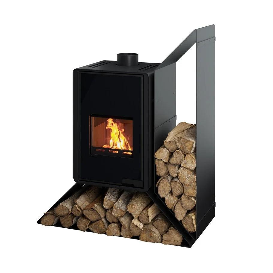Poêle à bois HS Flamingo Deluxe Kampa noir avec étagère à droite 9 kW — image 2