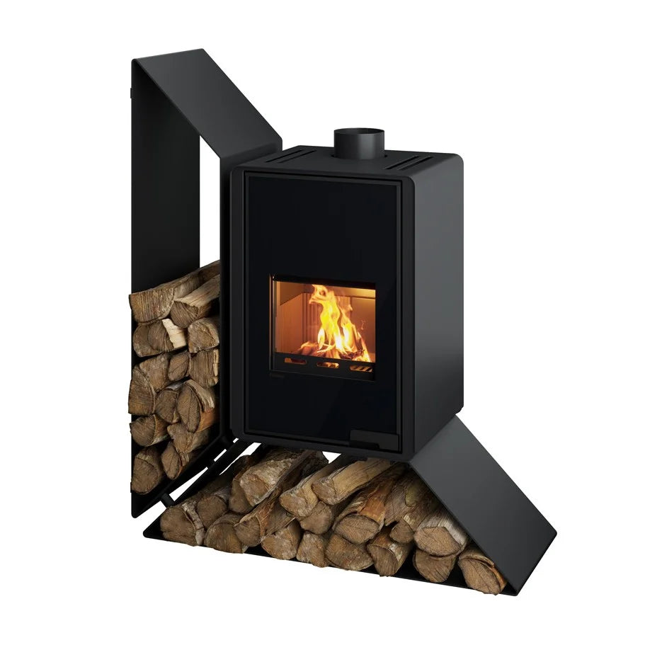 Poêle à bois HS Flamingo Deluxe Kampa noir avec étagère à gauche 9 kW — image 2