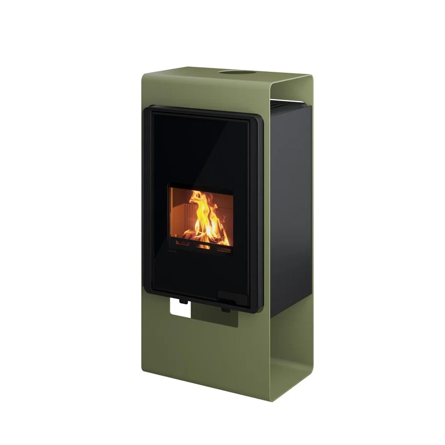 HS Flamingo Deluxe Singa – Poêle à bois olive 9 kW
