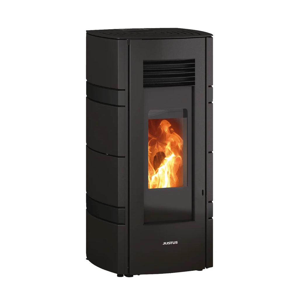 Justus Sia poêle à granulés acier noir avec conStone anthracite 8 kW