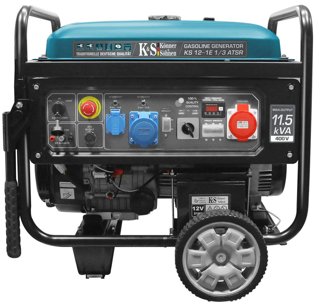 Vue avant du groupe électrogène Könner & Söhnen KS12-1E 1/3 ATSR 11500 W