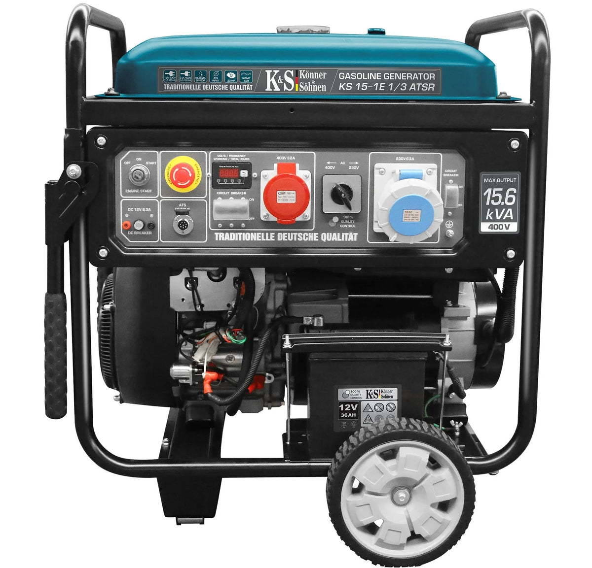 Groupe électrogène essence Könner & Söhnen KS15-1E 1/3 ATSR 230 V et 400 V