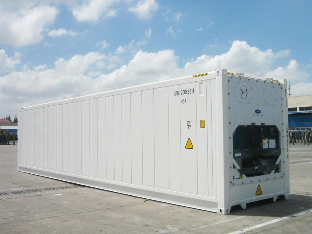 Container frigorifique neuf 40 pieds HTFJ56 – 65,6 m³, température de −25 °C à +25 °C