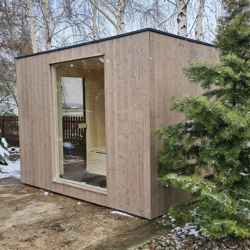 Sauna extérieure de jardin TOBUS L avec espace vestiaire