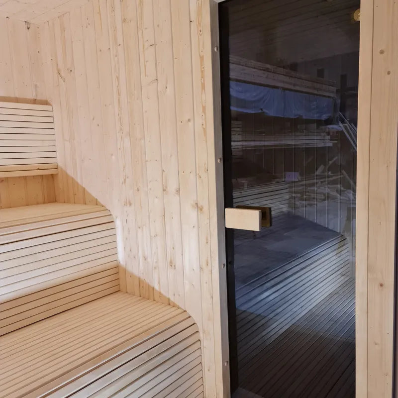 Sauna extérieure de jardin TOBUS L avec espace vestiaire